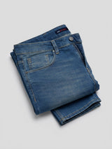 Men Kano Jeans Slim Fit Dark Blue Mid Rise