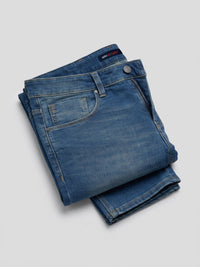 Men Kano Jeans Slim Fit Dark Blue Mid Rise