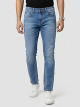 Men Kano Jeans Slim Fit Mid Blue Mid Rise