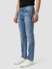 Men Kano Jeans Slim Fit Mid Blue Mid Rise