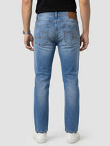 Men Kano Jeans Slim Fit Mid Blue Mid Rise