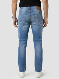 Men Kano Jeans Slim Fit Mid Blue Mid Rise