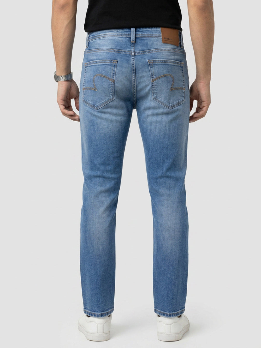 Men Kano Jeans Slim Fit Mid Blue Mid Rise