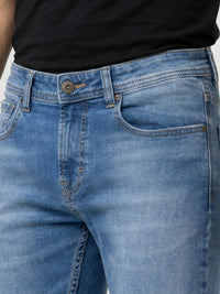 Men Kano Jeans Slim Fit Mid Blue Mid Rise