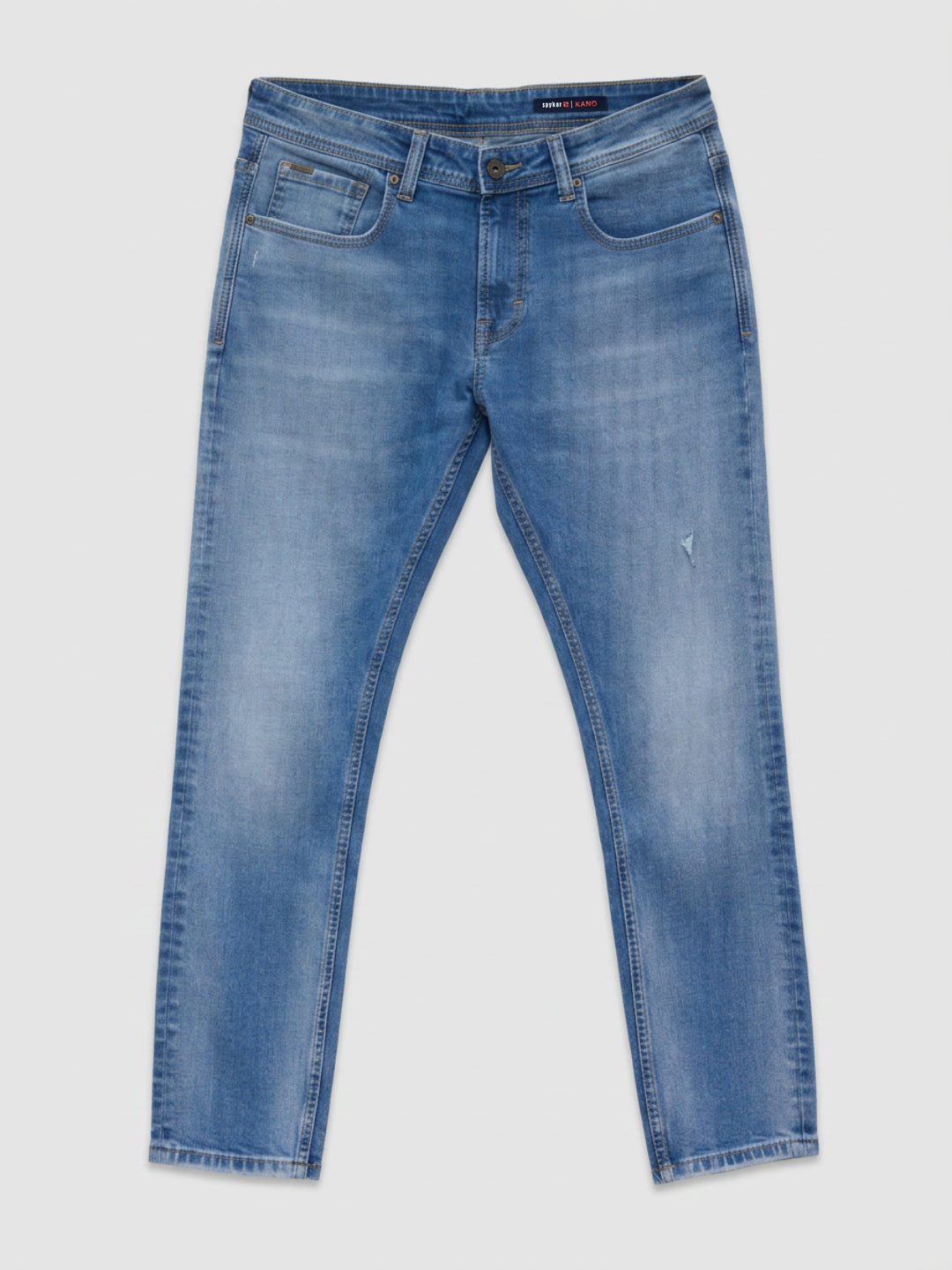 Men Kano Jeans Slim Fit Mid Blue Mid Rise