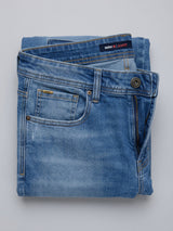 Men Kano Jeans Slim Fit Mid Blue Mid Rise