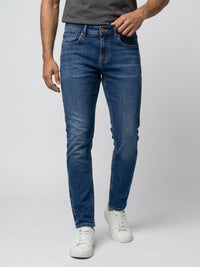 Men Kano Jeans Slim Fit Mid Blue Mid Rise