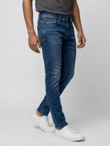 Men Kano Jeans Slim Fit Mid Blue Mid Rise