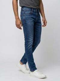 Men Kano Jeans Slim Fit Mid Blue Mid Rise