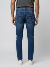 Men Kano Jeans Slim Fit Mid Blue Mid Rise