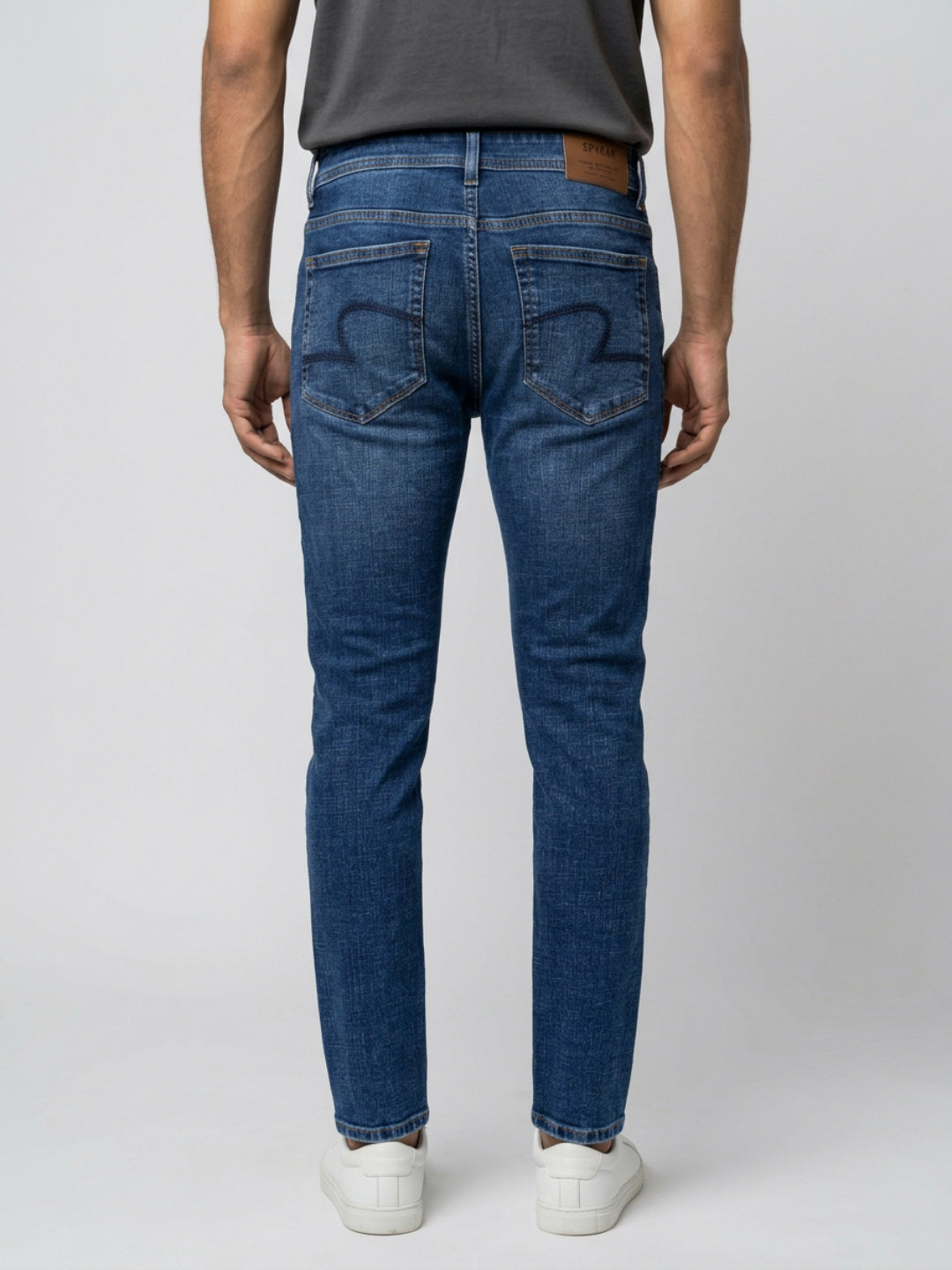 Men Kano Jeans Slim Fit Mid Blue Mid Rise