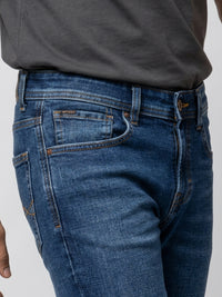 Men Kano Jeans Slim Fit Mid Blue Mid Rise