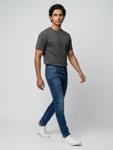 Men Kano Jeans Slim Fit Mid Blue Mid Rise