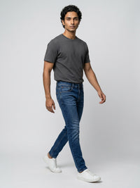 Men Kano Jeans Slim Fit Mid Blue Mid Rise