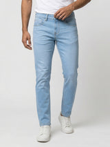 Men Kano Jeans Slim Fit Ice Blue Mid Rise