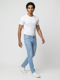 Men Kano Jeans Slim Fit Ice Blue Mid Rise