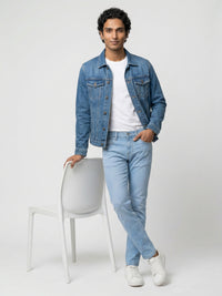 Men Kano Jeans Slim Fit Ice Blue Mid Rise