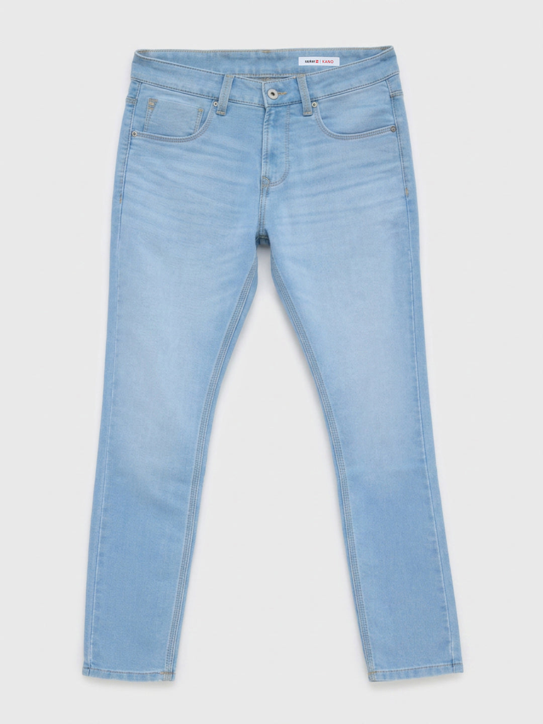 Men Kano Jeans Slim Fit Ice Blue Mid Rise