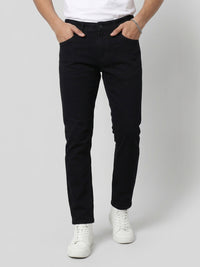 Men Kano Jeans Slim Fit Black Mid Rise
