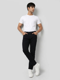 Men Kano Jeans Slim Fit Black Mid Rise