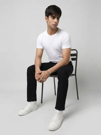 Men Kano Jeans Slim Fit Black Mid Rise
