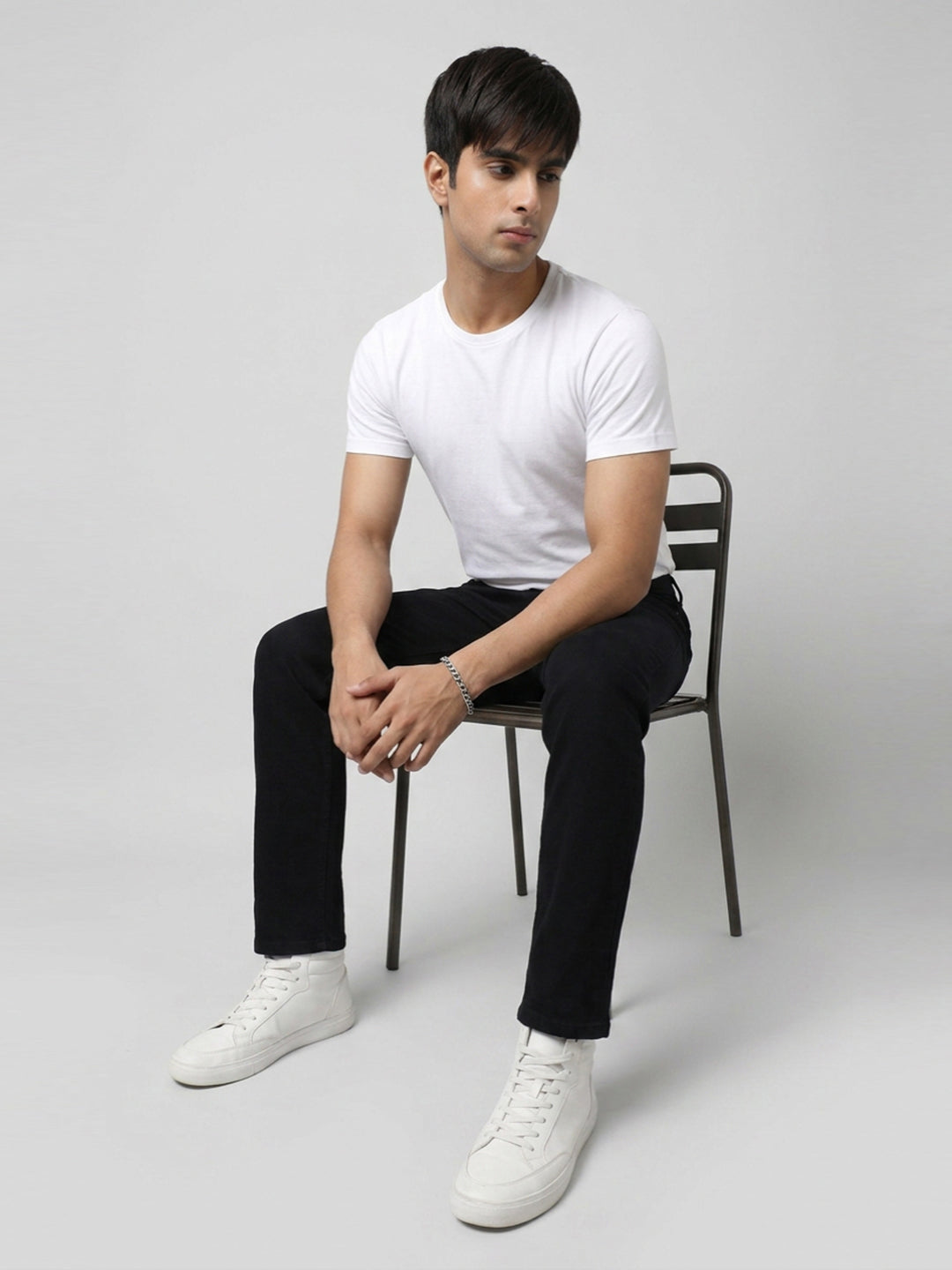Men Kano Jeans Slim Fit Black Mid Rise