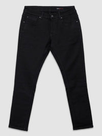 Men Kano Jeans Slim Fit Black Mid Rise