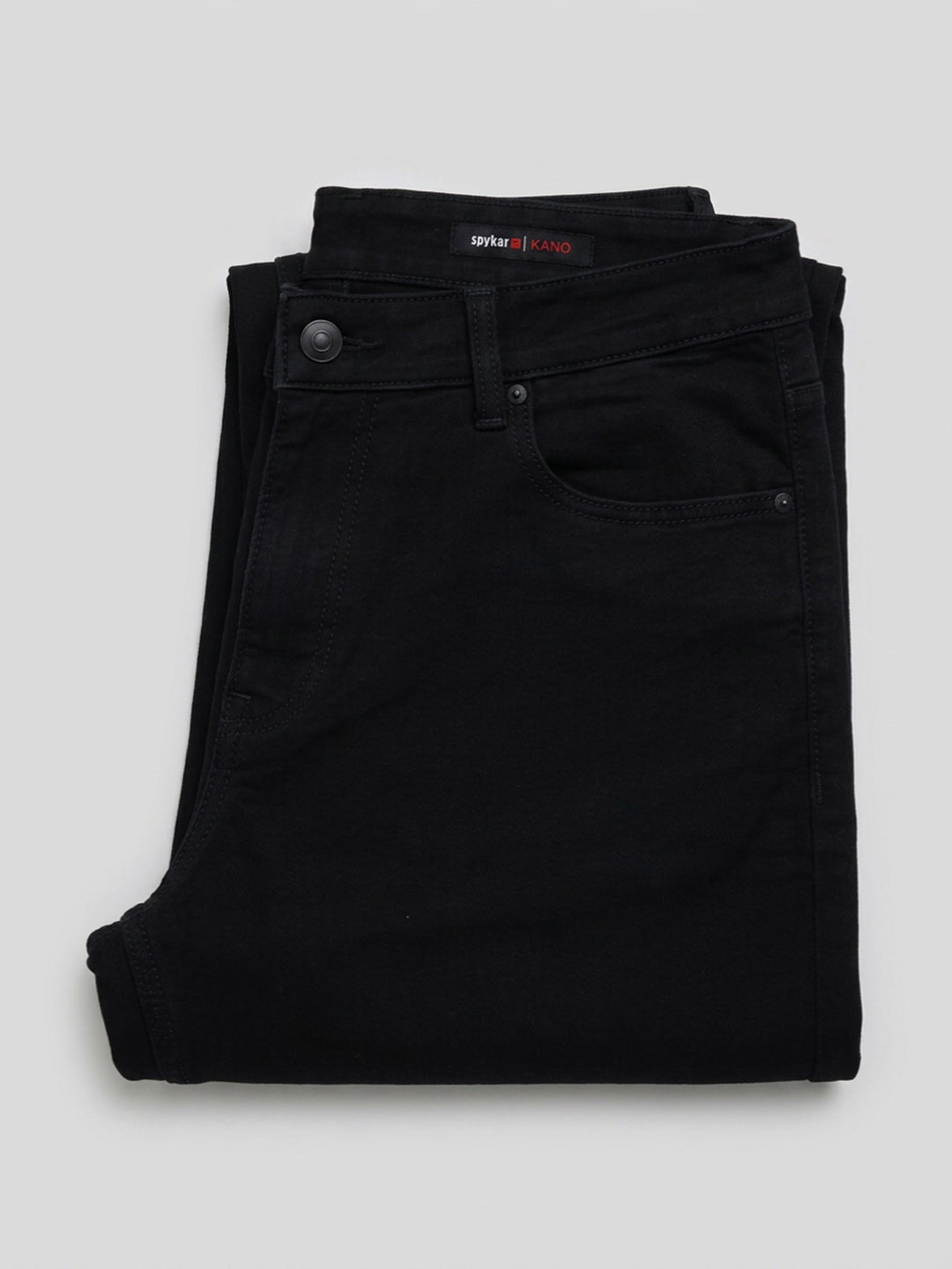 Men Kano Jeans Slim Fit Black Mid Rise