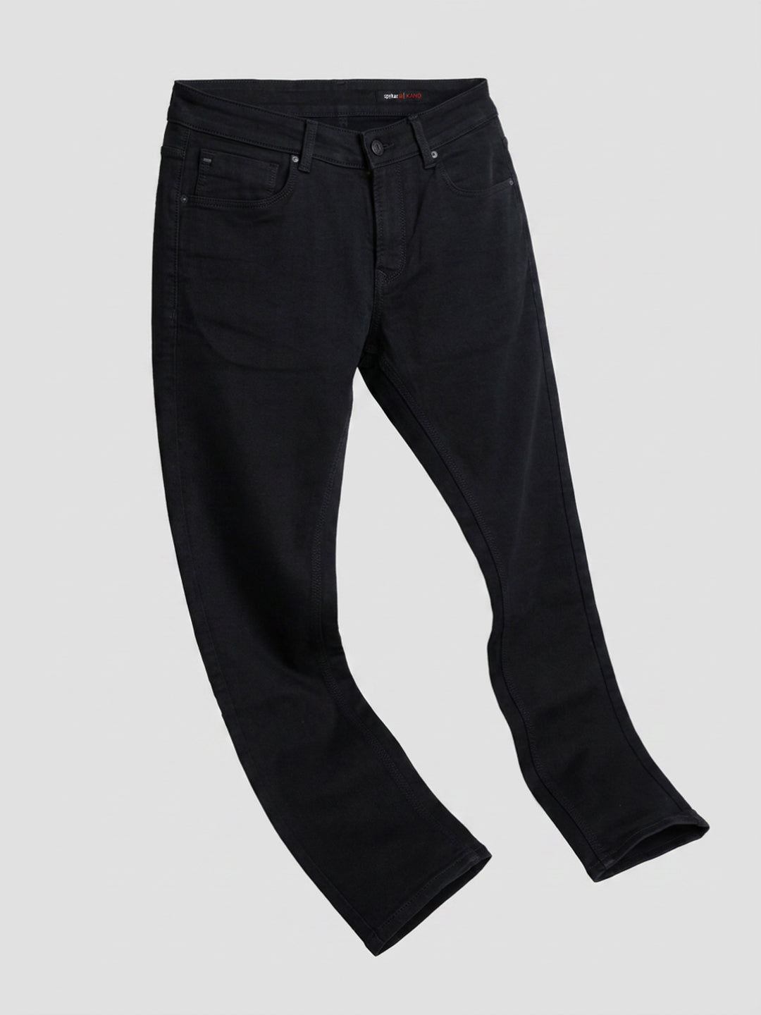 Men Kano Jeans Slim Fit Black Mid Rise