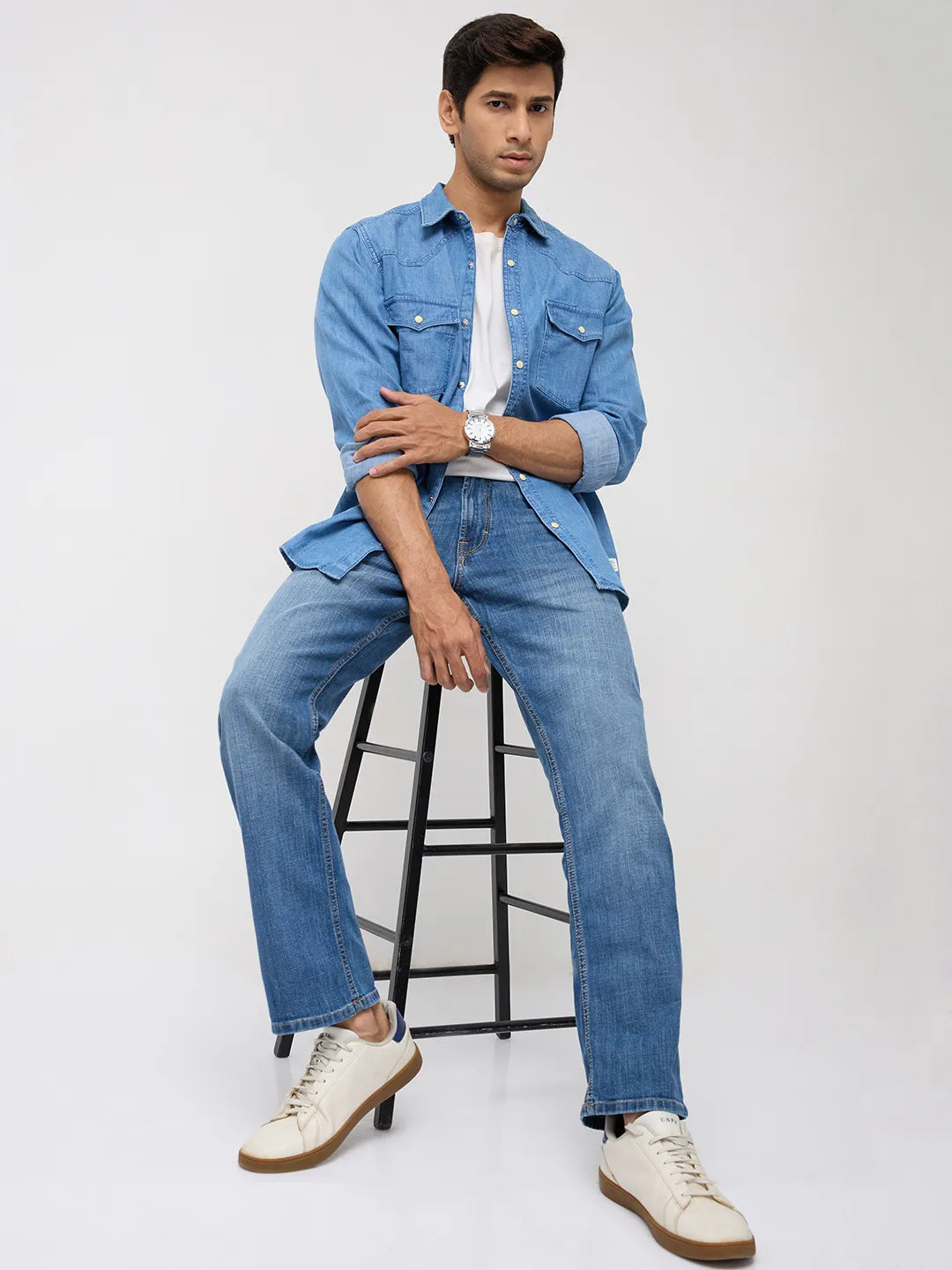 Men Chico Jeans Relaxed Fit Mid Blue Mid Rise