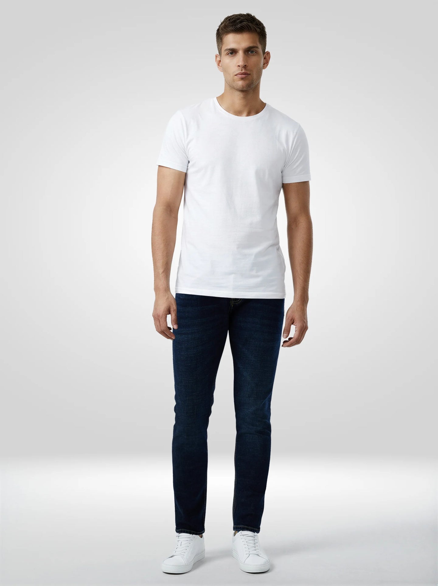 Men Kano Jeans Slim Fit Dark Blue Mid Rise