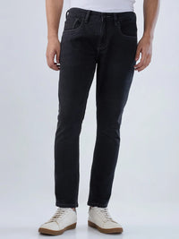 Men Jeans Slim Fit Black Mid Rise