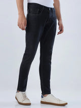 Men Jeans Slim Fit Black Mid Rise