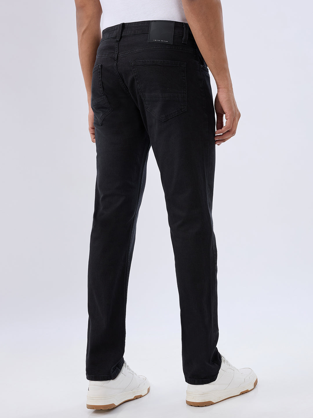 Spykar Black Regular Fit Mid Rise Jeans For Men