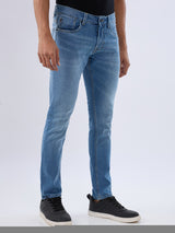 Men Kano Jeans Slim Fit Blue Low Rise