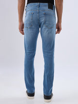 Men Kano Jeans Slim Fit Blue Low Rise