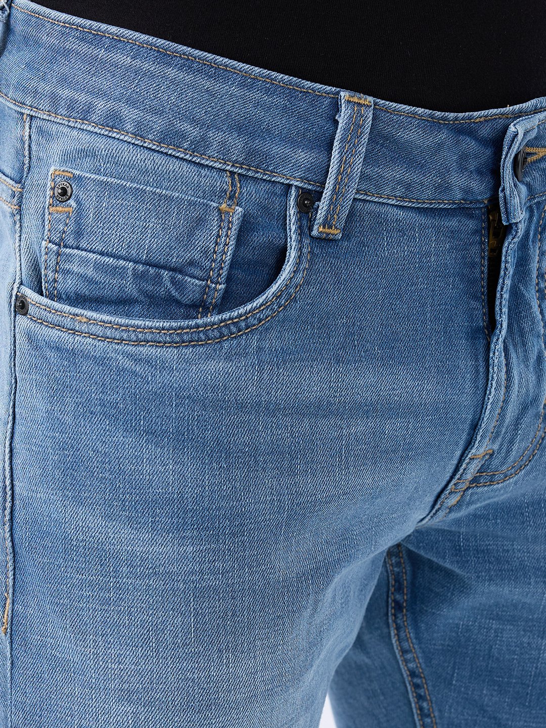 Spykar Light Blue Slim Fit Low Rise Jeans For Men