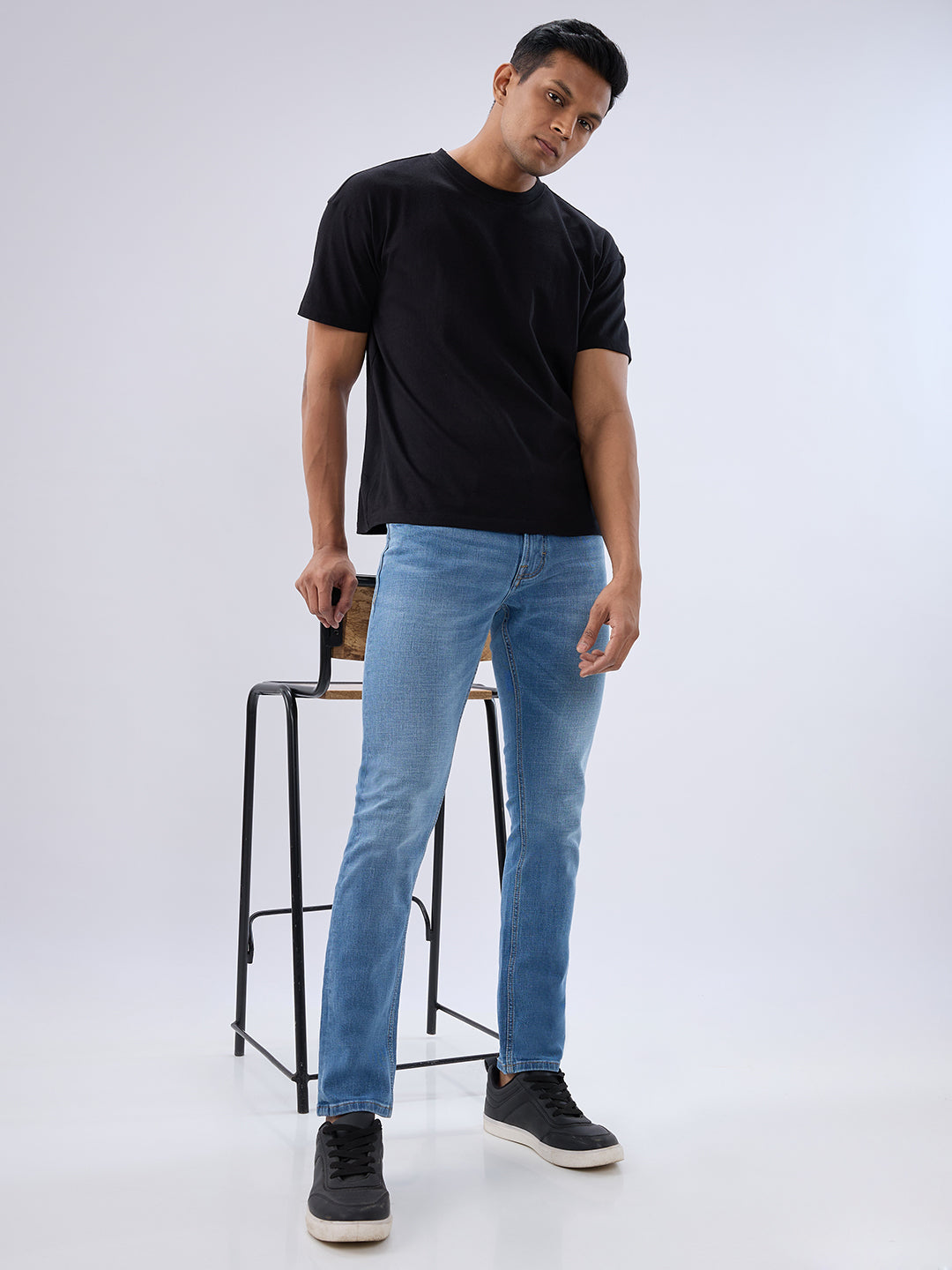 Spykar Light Blue Slim Fit Low Rise Jeans For Men