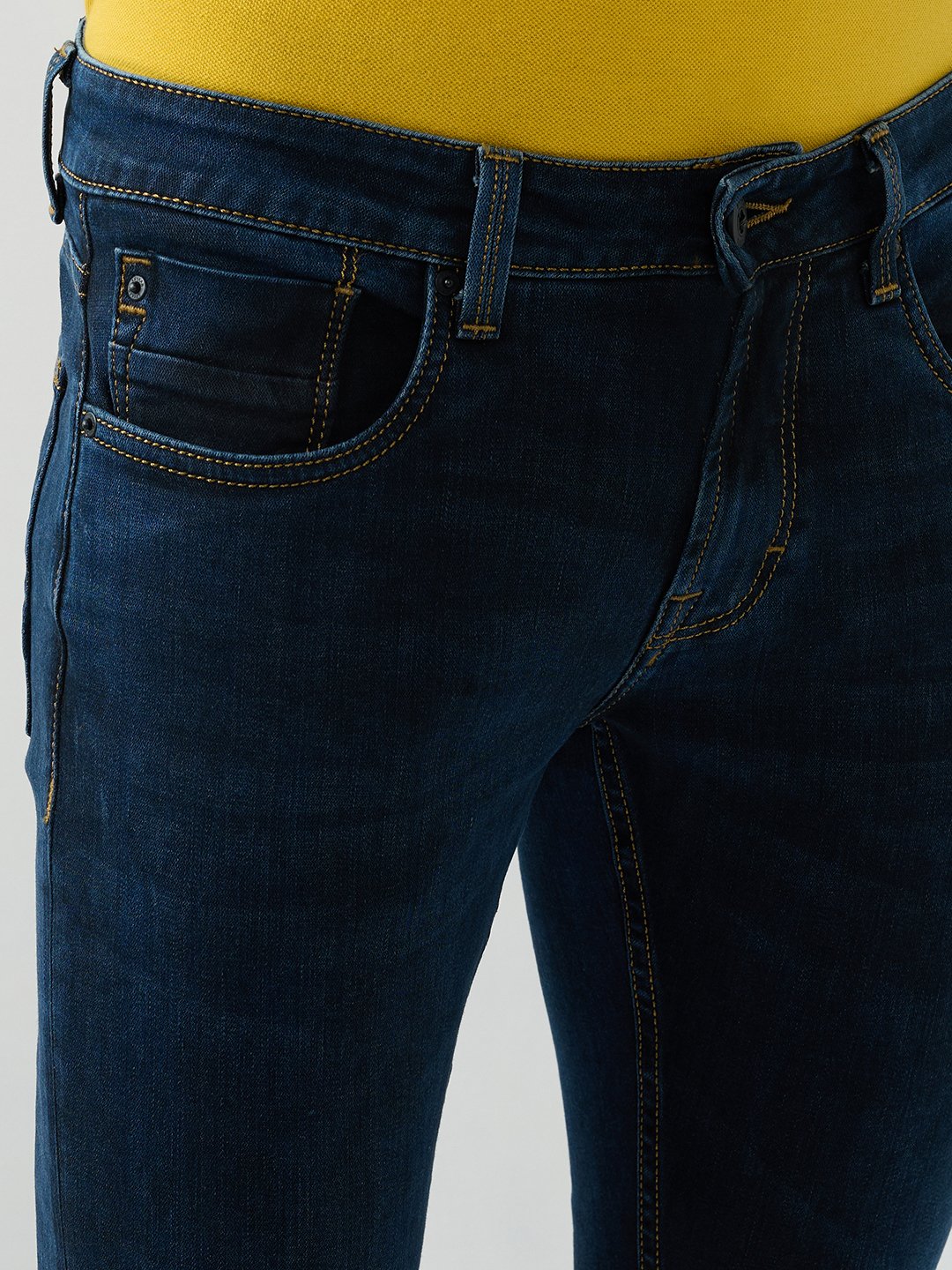 Men Kano Jeans Slim Fit Dark Blue Low Rise