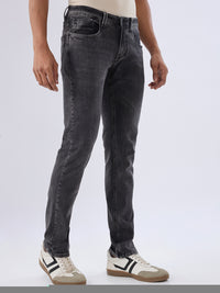 Men Kano Jeans Slim Fit Black Low Rise