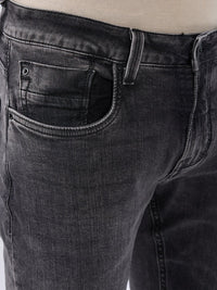 Men Kano Jeans Slim Fit Black Low Rise