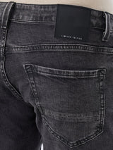 Men Kano Jeans Slim Fit Black Low Rise