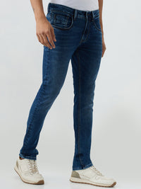 Men Kano Jeans Slim Fit Dark Blue Low Rise