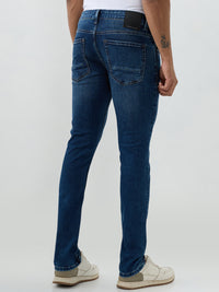 Men Kano Jeans Slim Fit Dark Blue Low Rise