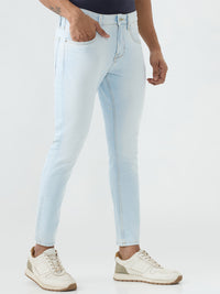 Men Kano Jeans Slim Fit Light Blue Mid Rise