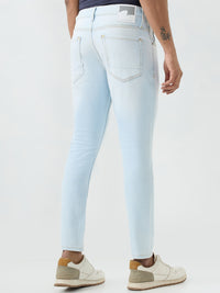 Men Kano Jeans Slim Fit Light Blue Mid Rise