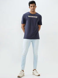 Men Kano Jeans Slim Fit Light Blue Mid Rise