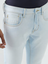 Men Kano Jeans Slim Fit Light Blue Mid Rise