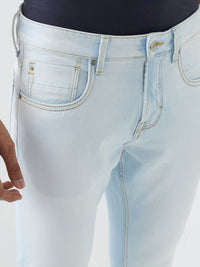 Men Kano Jeans Slim Fit Light Blue Mid Rise
