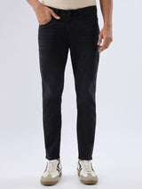 Men Kano Jeans Slim Fit Black Mid Rise
